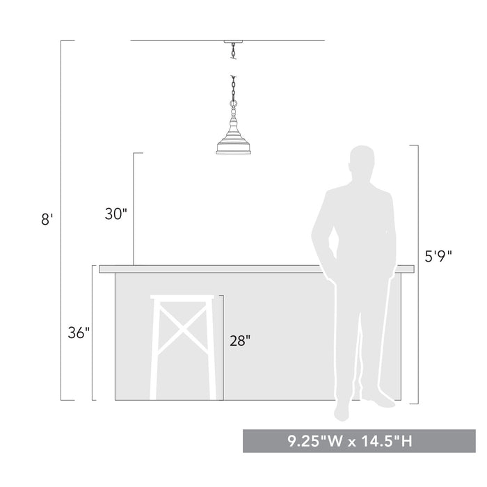 Golden 0806-S ABI One Light Mini Pendant, Antique Black Iron
