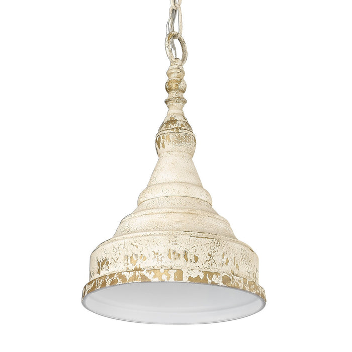Golden 0806-S AI One Light Mini Pendant, Antique Ivory