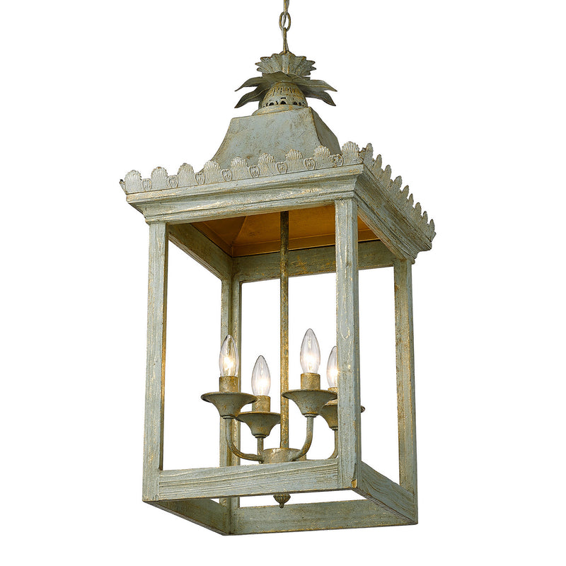 Golden 0838-4P VS Four Light Pendant, Vintage Sage
