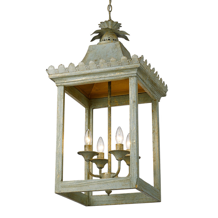 Golden 0838-4P VS Four Light Pendant, Vintage Sage