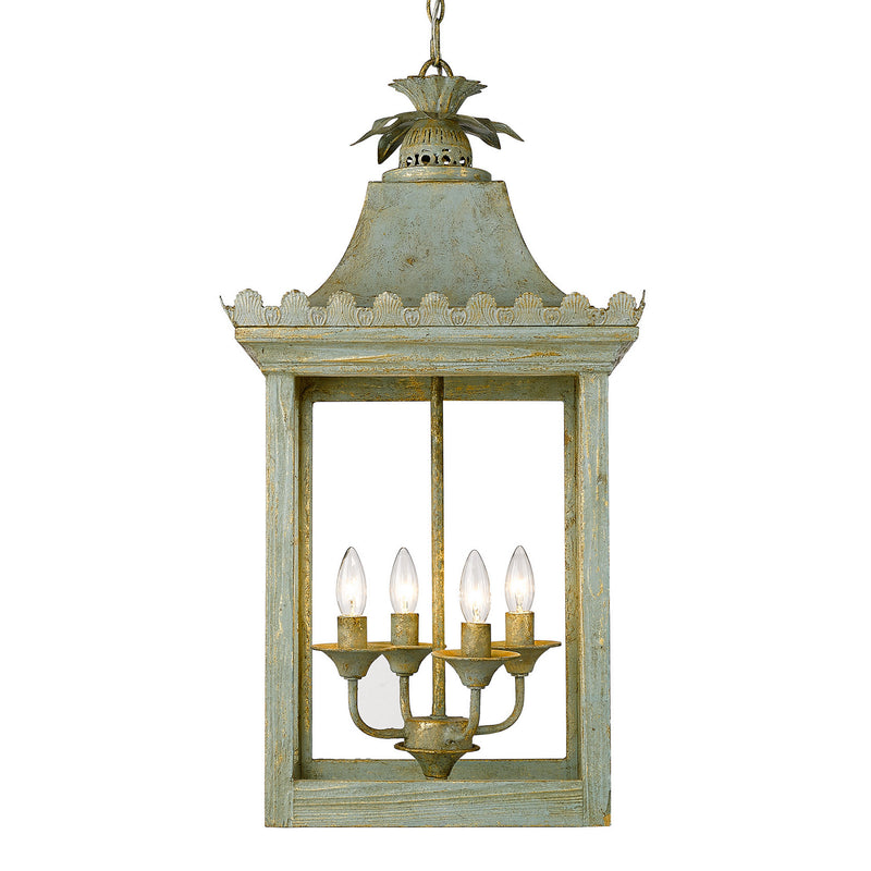 Golden 0838-4P VS Four Light Pendant, Vintage Sage