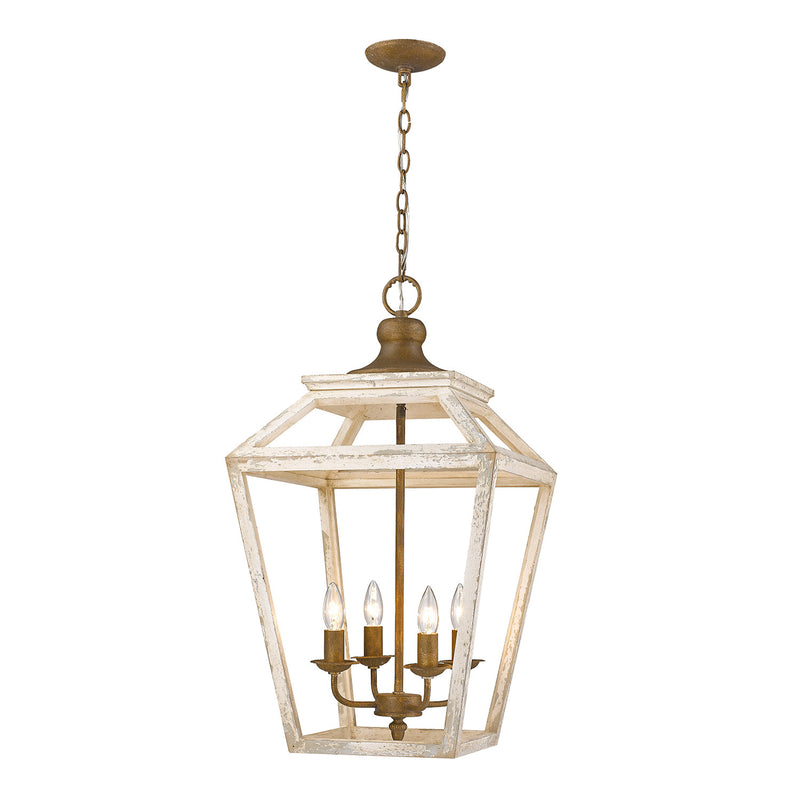 Golden 0839-4P BC Four Light Pendant, Burnished Chestnut