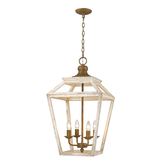 Golden 0839-4P BC Four Light Pendant, Burnished Chestnut