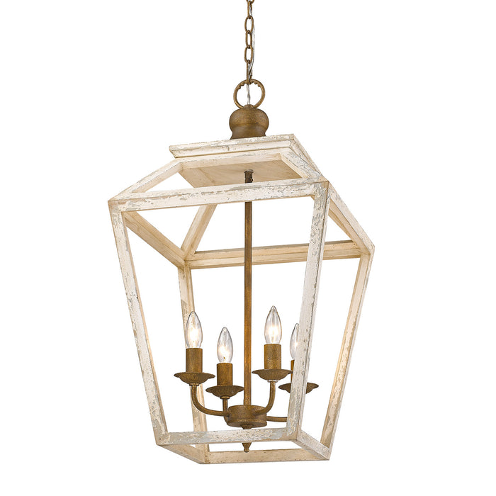 Golden 0839-4P BC Four Light Pendant, Burnished Chestnut