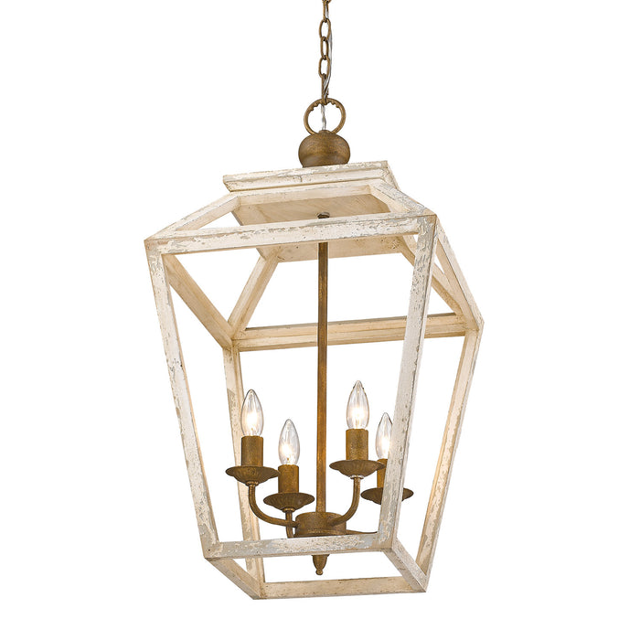 Golden 0839-4P BC Four Light Pendant, Burnished Chestnut