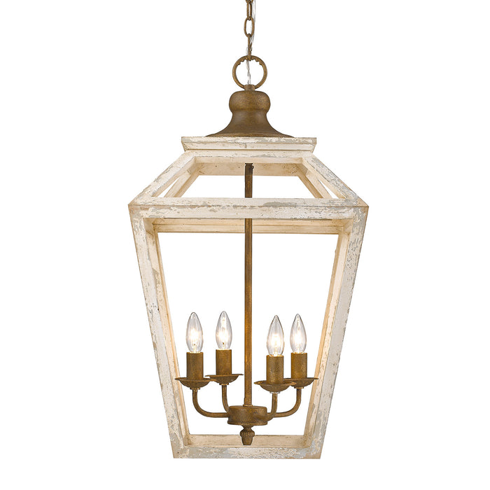 Golden 0839-4P BC Four Light Pendant, Burnished Chestnut