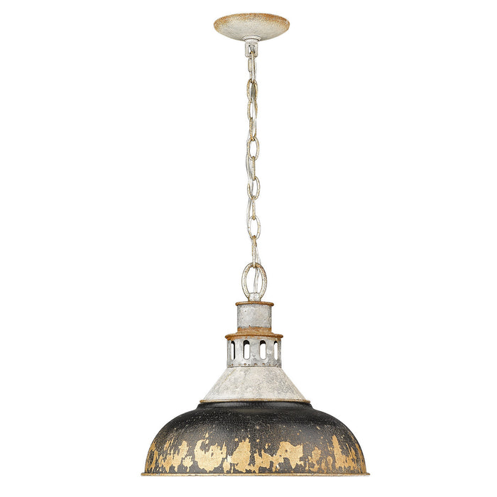 Golden 0865-L AGV-ABI One Light Pendant, Aged Galvanized Steel