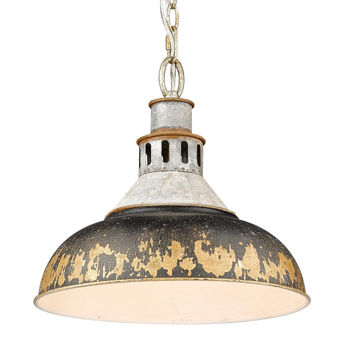Golden 0865-L AGV-ABI One Light Pendant, Aged Galvanized Steel
