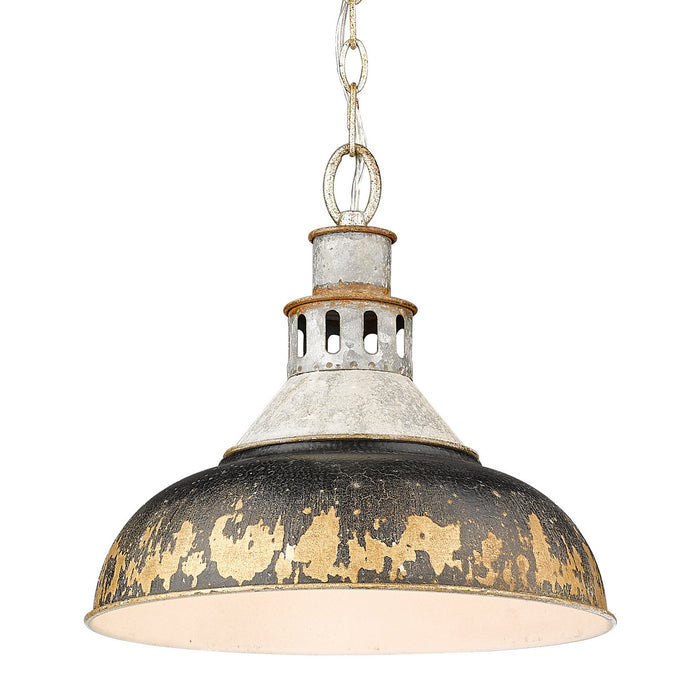 Golden 0865-L AGV-ABI One Light Pendant, Aged Galvanized Steel