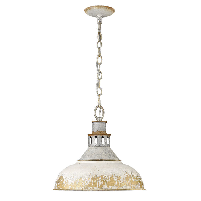 Golden 0865-L AGV-AI One Light Pendant, Aged Galvanized Steel