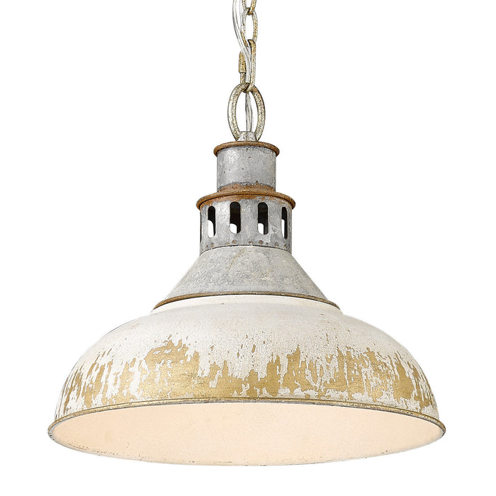 Golden 0865-L AGV-AI One Light Pendant, Aged Galvanized Steel
