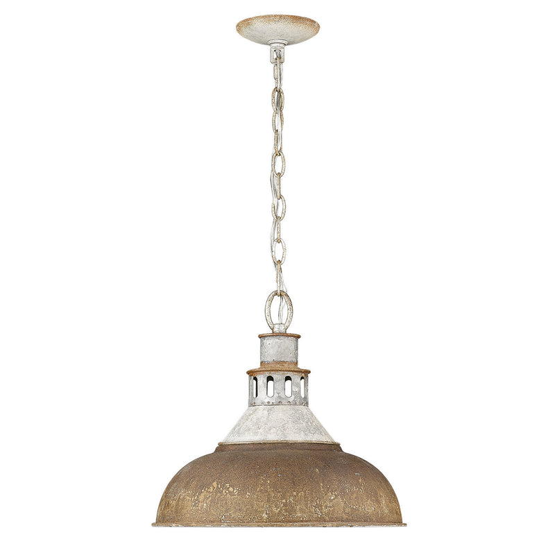 Golden 0865-L AGV-RUST One Light Pendant, Aged Galvanized Steel