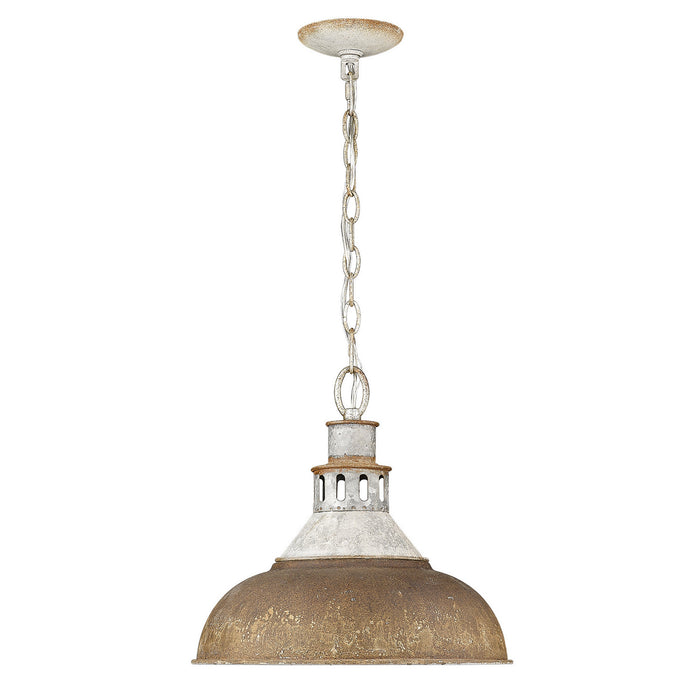 Golden 0865-L AGV-RUST One Light Pendant, Aged Galvanized Steel