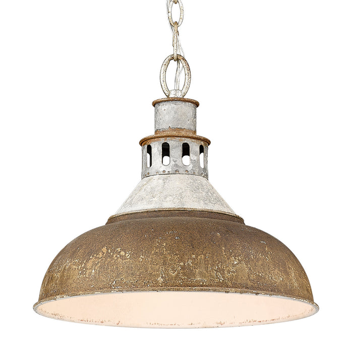 Golden 0865-L AGV-RUST One Light Pendant, Aged Galvanized Steel