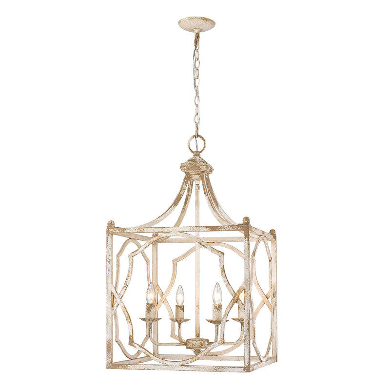 Golden 0885-4P AI Four Light Pendant, Antique Ivory