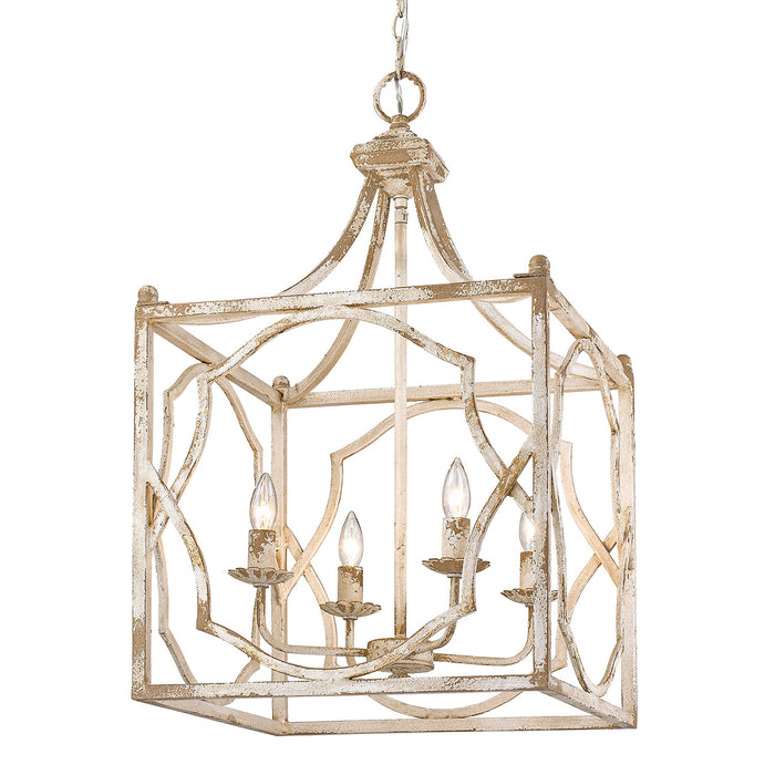 Golden 0885-4P AI Four Light Pendant, Antique Ivory