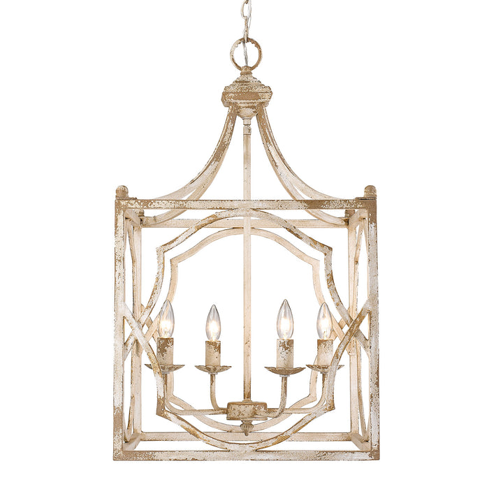 Golden 0885-4P AI Four Light Pendant, Antique Ivory