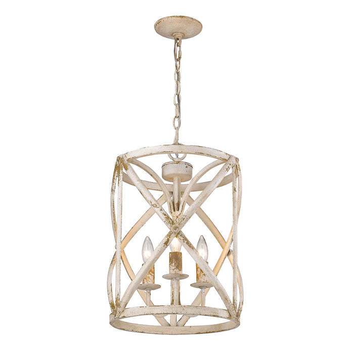 Golden 0890-3P AI Three Light Pendant, Antique Ivory