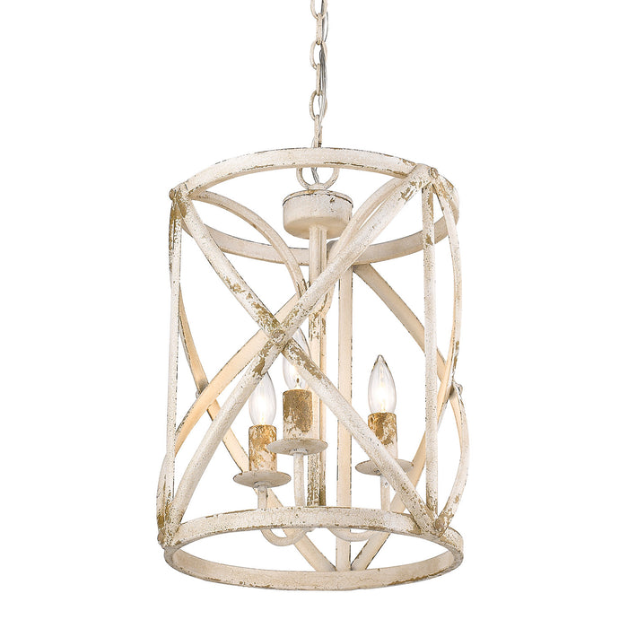 Golden 0890-3P AI Three Light Pendant, Antique Ivory