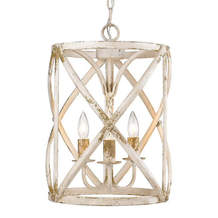 Golden 0890-3P AI Three Light Pendant, Antique Ivory