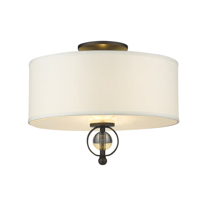 Golden 1030-FM RBZ Two Light Flush Mount, Rubbed Bronze