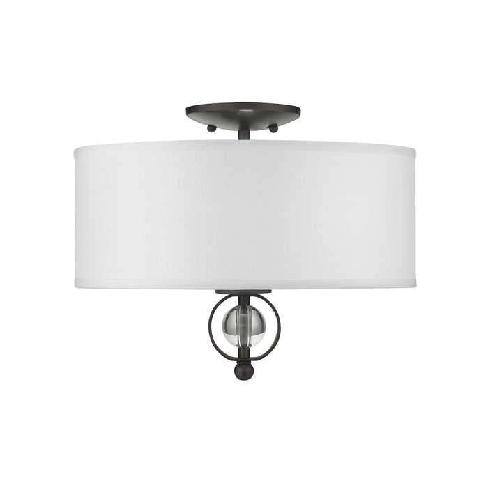 Golden 1030-FM RBZ Two Light Flush Mount, Rubbed Bronze