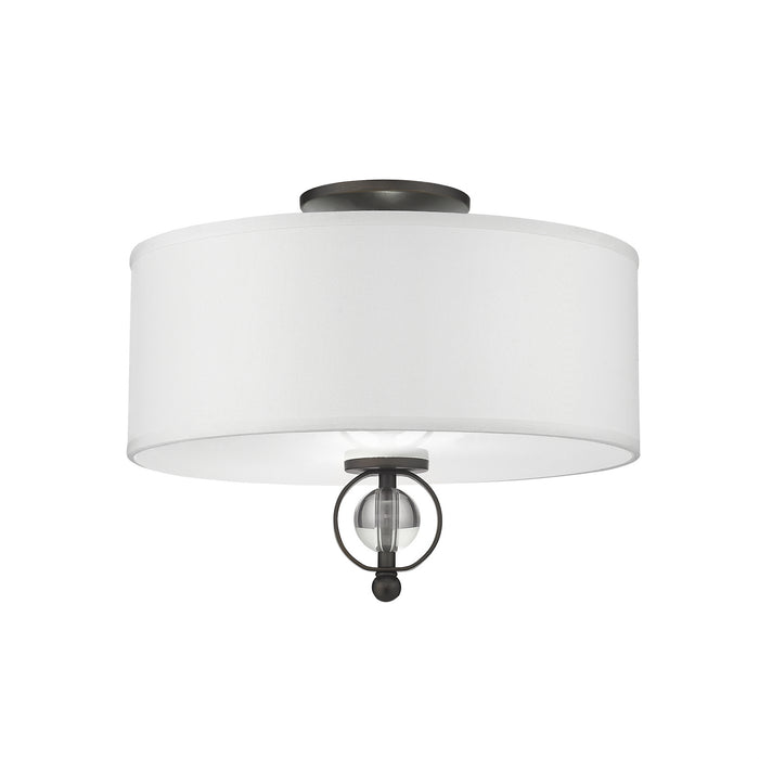 Golden 1030-FM RBZ Two Light Flush Mount, Rubbed Bronze
