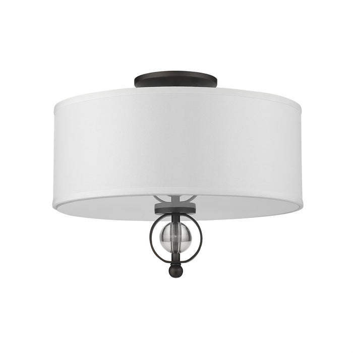Golden 1030-FM RBZ Two Light Flush Mount, Rubbed Bronze