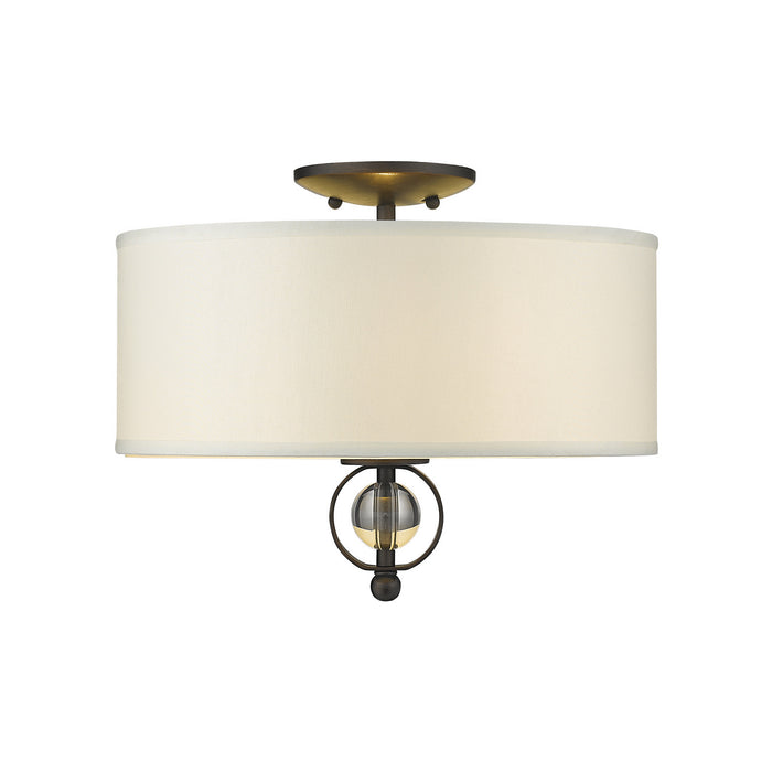 Golden 1030-FM RBZ Two Light Flush Mount, Rubbed Bronze