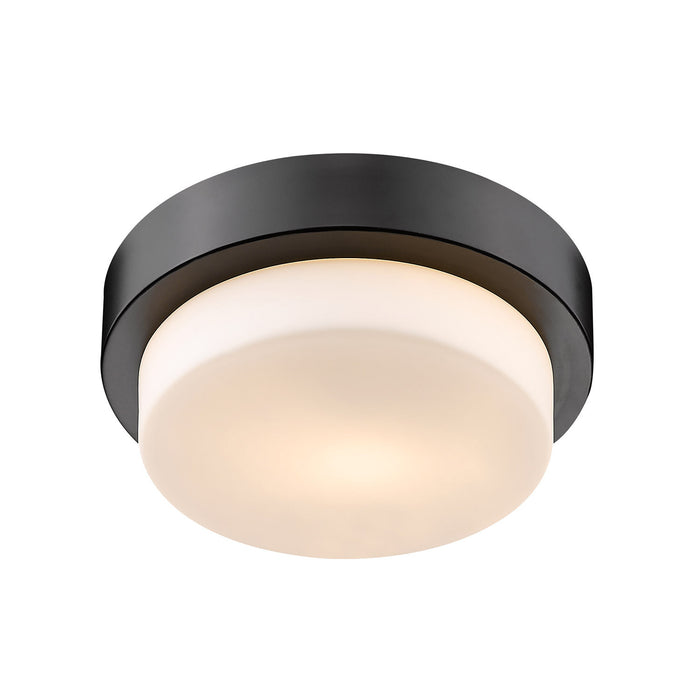 Golden 1270-09 BLK One Light Flush Mount, Matte Black