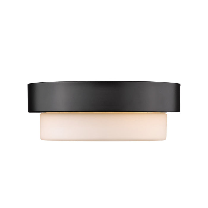 Golden 1270-09 BLK One Light Flush Mount, Matte Black