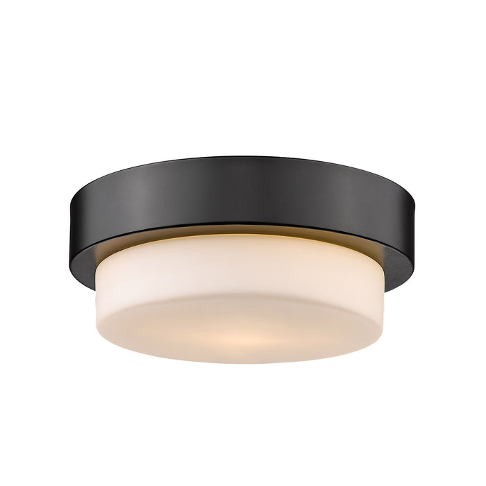 Golden 1270-09 BLK One Light Flush Mount, Matte Black
