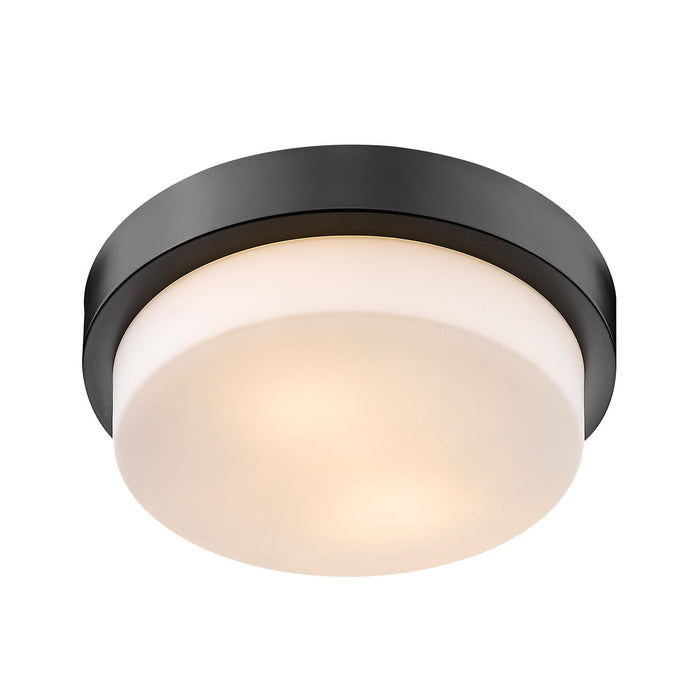 Golden 1270-11 BLK Two Light Flush Mount, Matte Black
