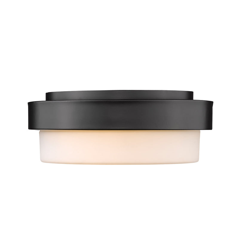Golden 1270-11 BLK Two Light Flush Mount, Matte Black