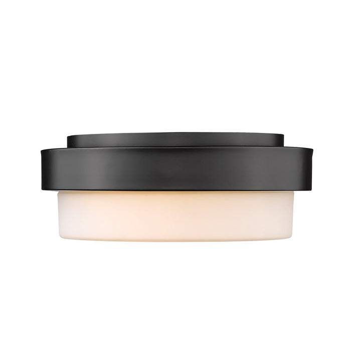 Golden 1270-11 BLK Two Light Flush Mount, Matte Black