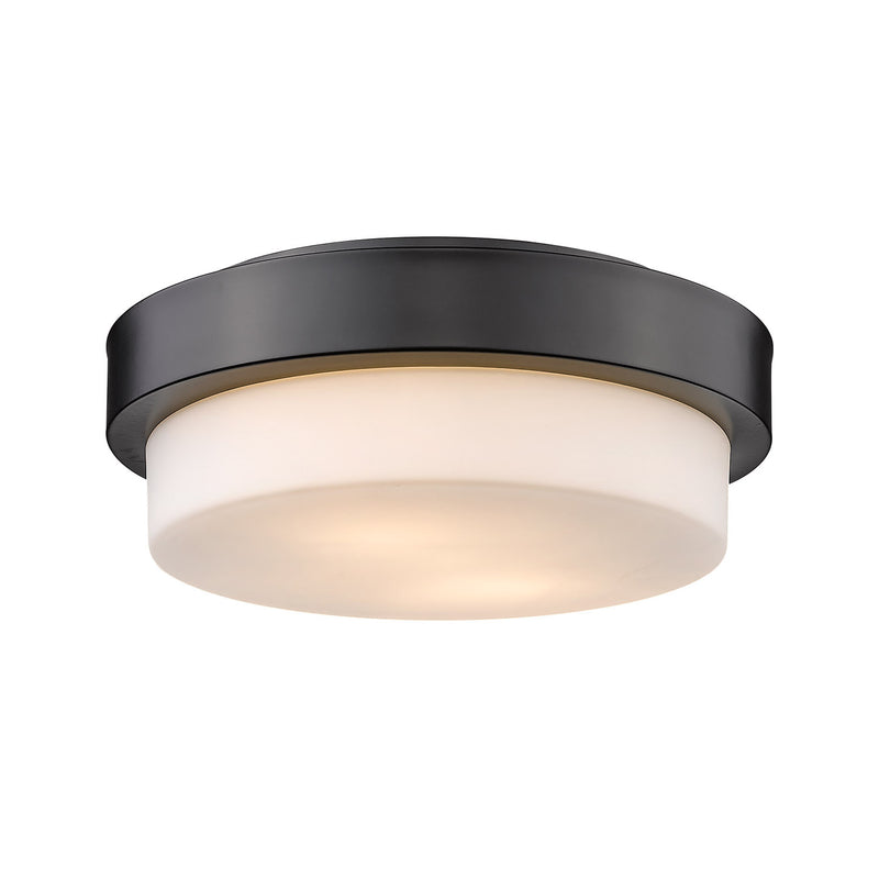 Golden 1270-11 BLK Two Light Flush Mount, Matte Black