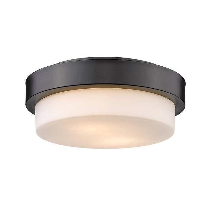 Golden 1270-11 BLK Two Light Flush Mount, Matte Black