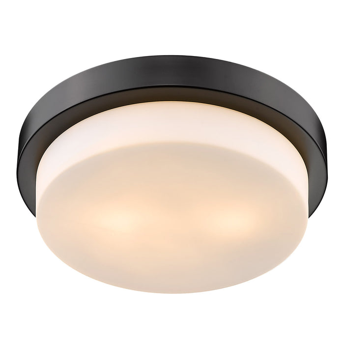 Golden 1270-13 BLK Two Light Flush Mount, Matte Black