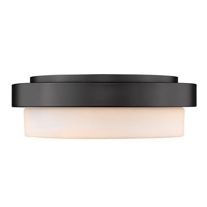 Golden 1270-13 BLK Two Light Flush Mount, Matte Black