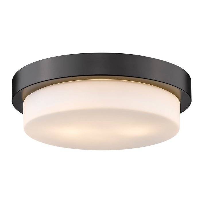 Golden 1270-13 BLK Two Light Flush Mount, Matte Black