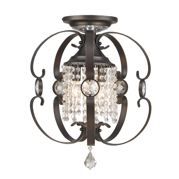Golden 1323-M3 EBB Three Light Mini Chandelier, Brushed Etruscan Bronze