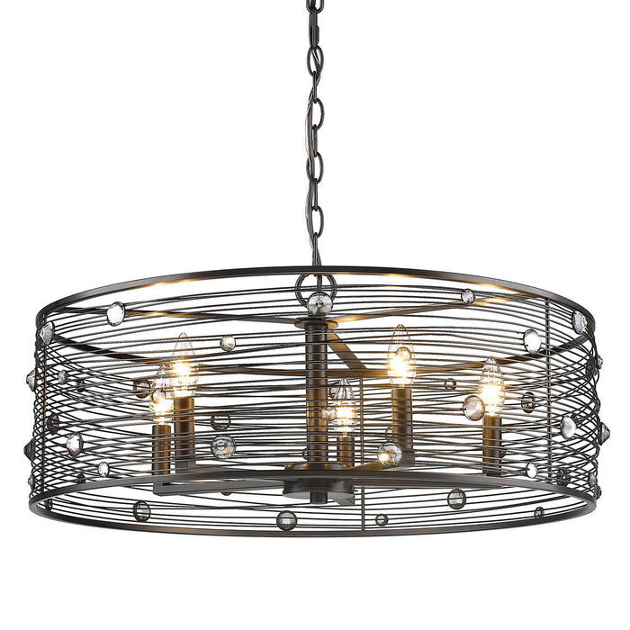 Golden 1998-5SF EBB Five Light Chandelier, Brushed Etruscan Bronze