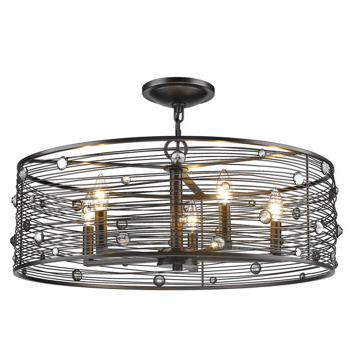 Golden 1998-5SF EBB Five Light Chandelier, Brushed Etruscan Bronze