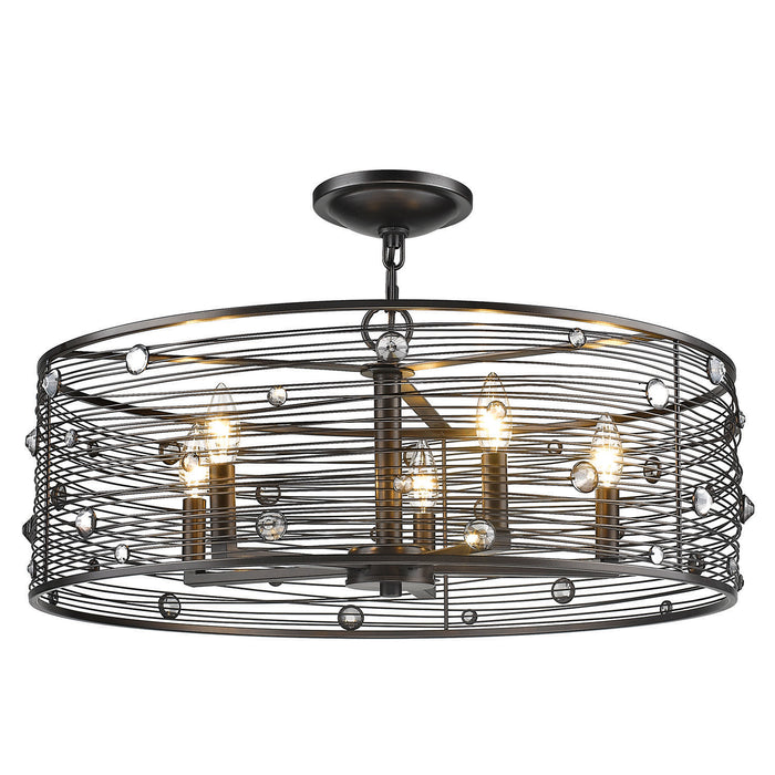 Golden 1998-5SF EBB Five Light Chandelier, Brushed Etruscan Bronze