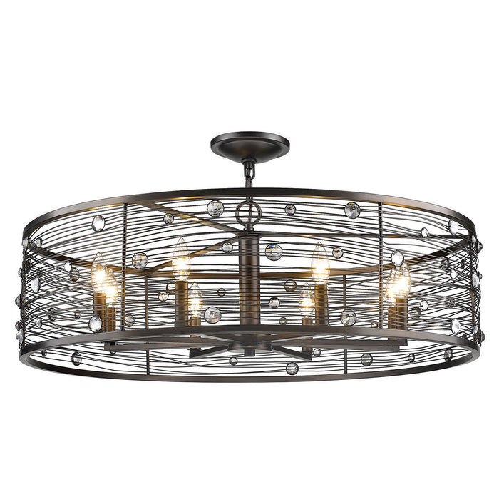 Golden 1998-8SF EBB Eight Light Chandelier, Brushed Etruscan Bronze
