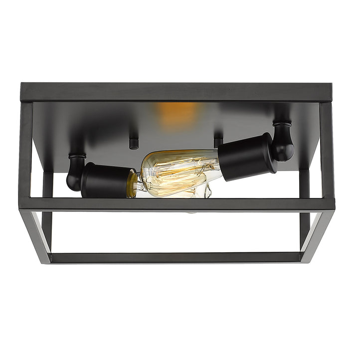 Golden 2072-FM BLK Two Light Flush Mount, Matte Black