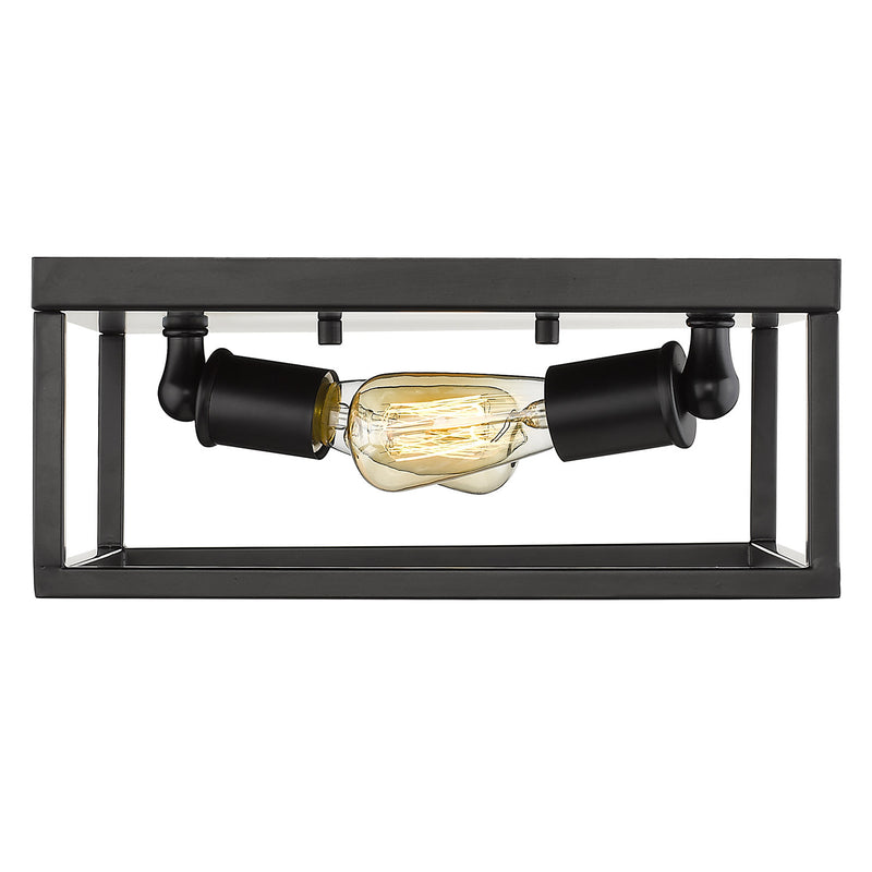 Golden 2072-FM BLK Two Light Flush Mount, Matte Black