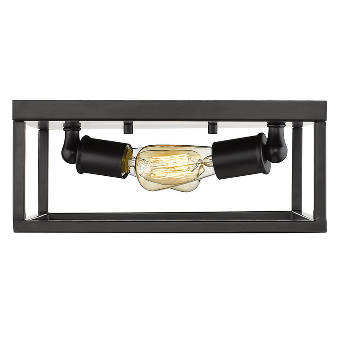 Golden 2072-FM BLK Two Light Flush Mount, Matte Black