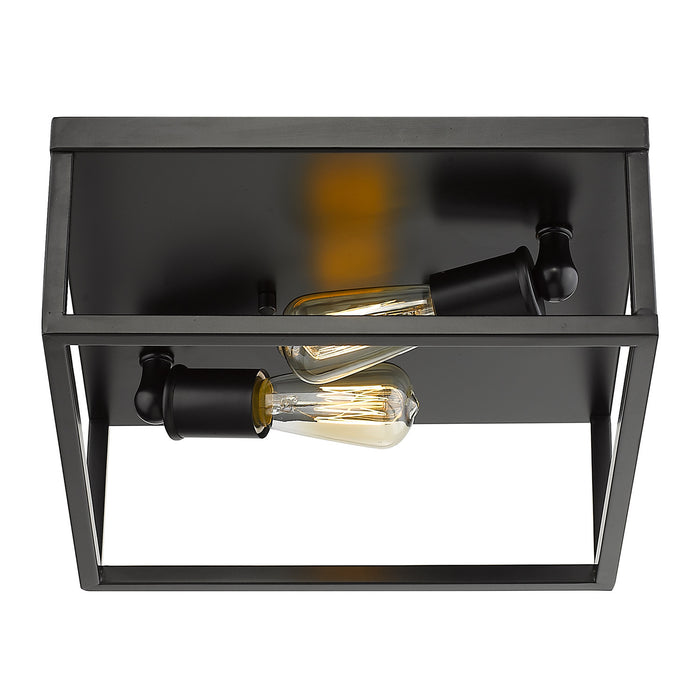 Golden 2072-FM BLK Two Light Flush Mount, Matte Black