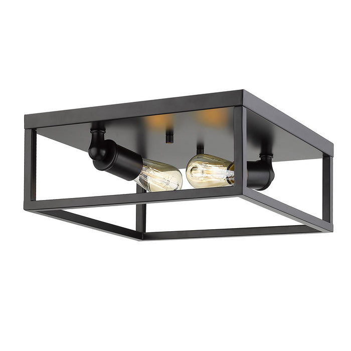 Golden 2072-FM BLK Two Light Flush Mount, Matte Black